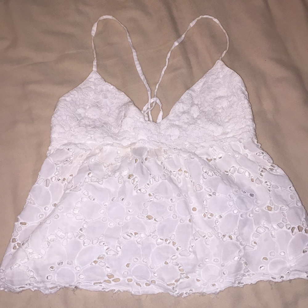 White crochet tank top
